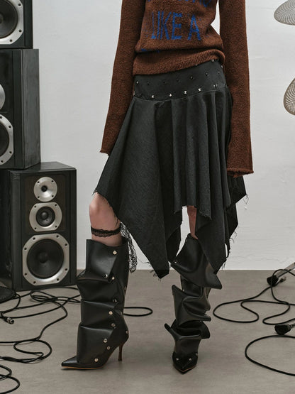 Punk Rock Ruffle Hem Skirt