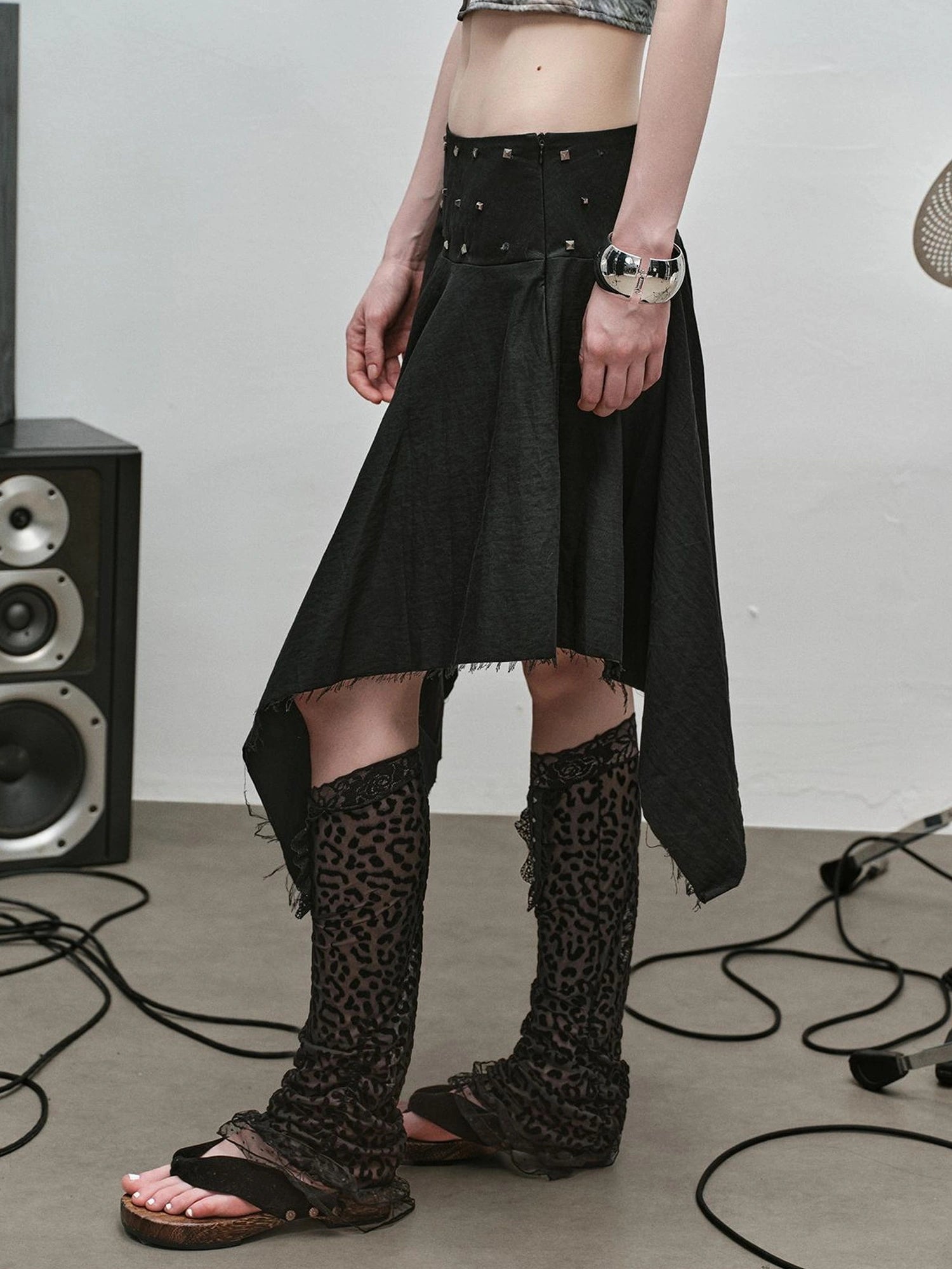 Punk Rock Ruffle Hem Skirt