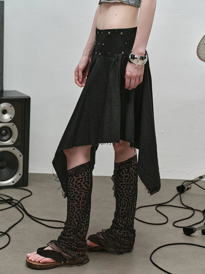 Punk Rock Ruffle Hem Skirt
