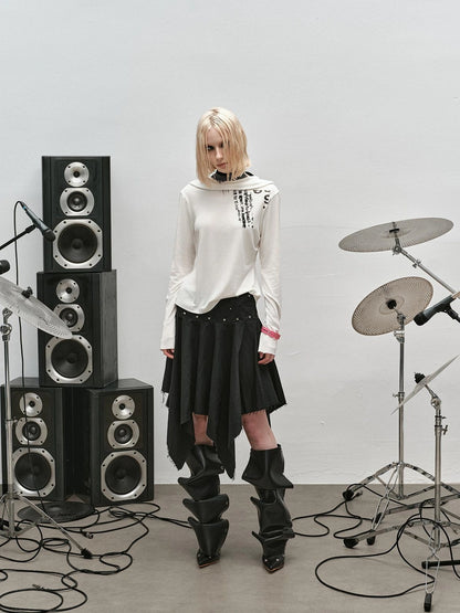 Punk Rock Ruffle Hem Skirt