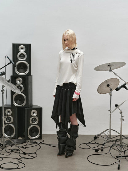 Punk Rock Ruffle Hem Skirt