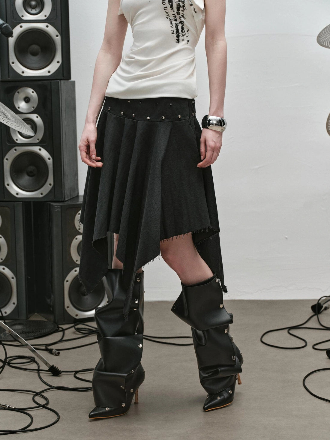 Punk Rock Ruffle Hem Skirt