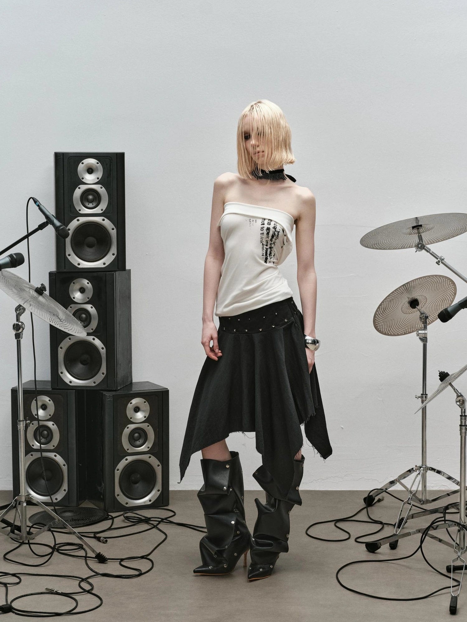 Punk Rock Ruffle Hem Skirt
