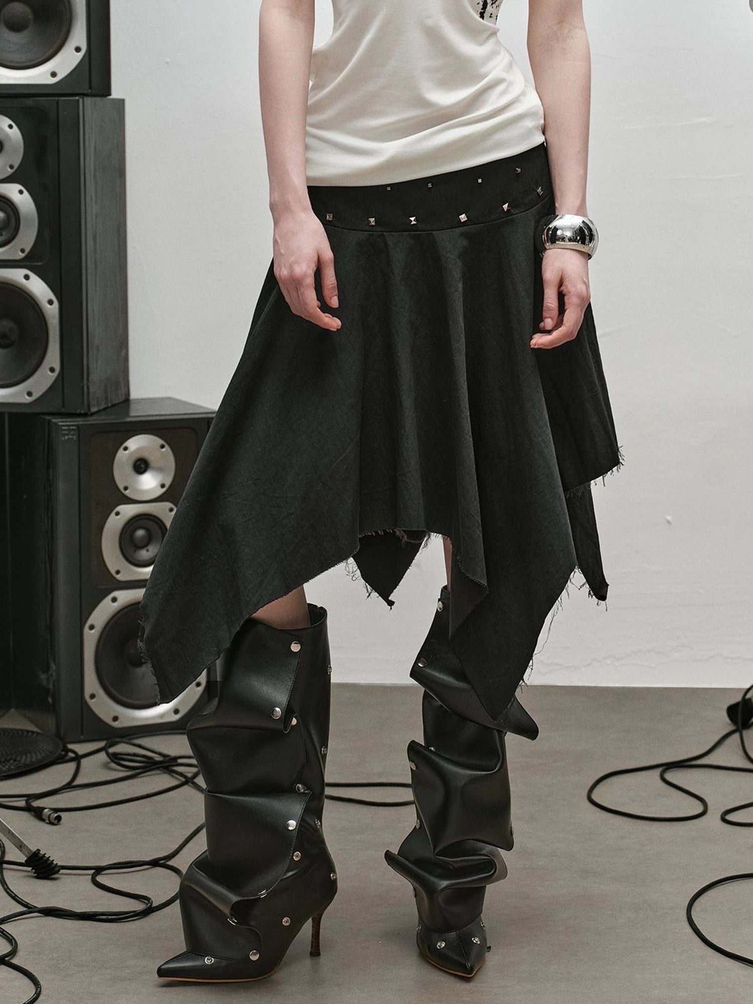 Punk Rock Ruffle Hem Skirt