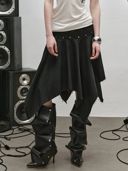 Punk Rock Ruffle Hem Skirt