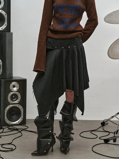 Punk Rock Ruffle Hem Skirt