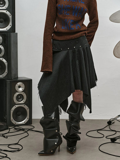 Punk Rock Ruffle Hem Skirt
