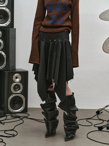 Punk Rock Ruffle Hem Skirt