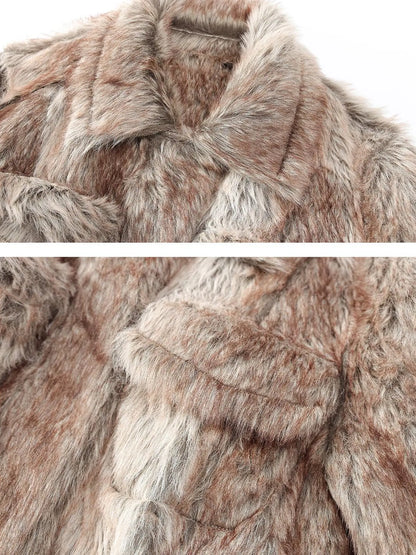 Outmode Rock N Roll Faux Fur Cropped Jacket