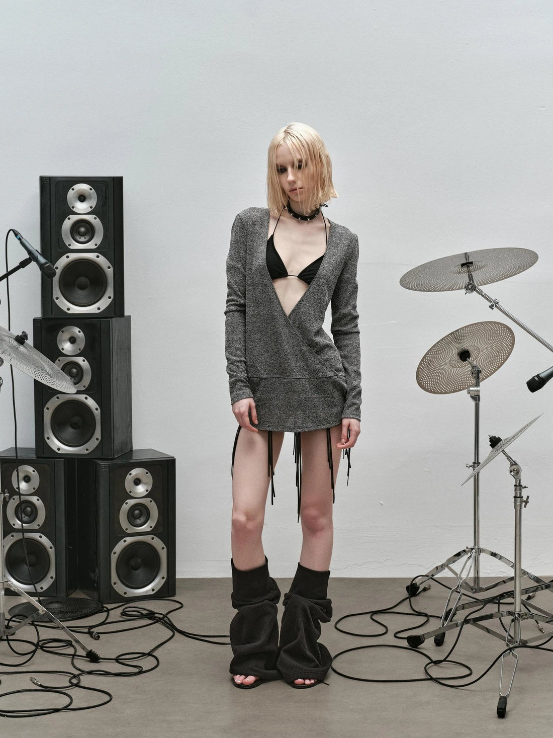 Outmode Rock N Roll Fringe V-neck Punk Dress