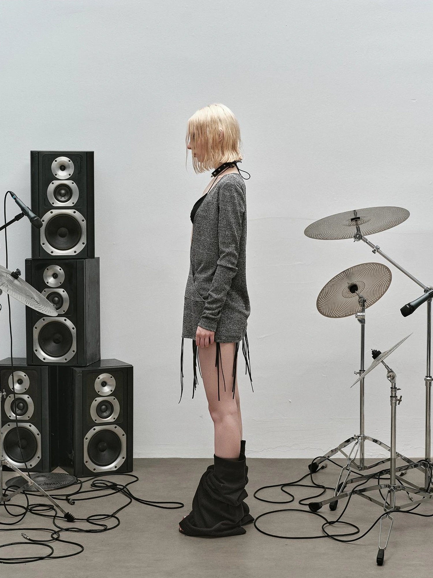 Outmode Rock N Roll Fringe V-neck Punk Dress