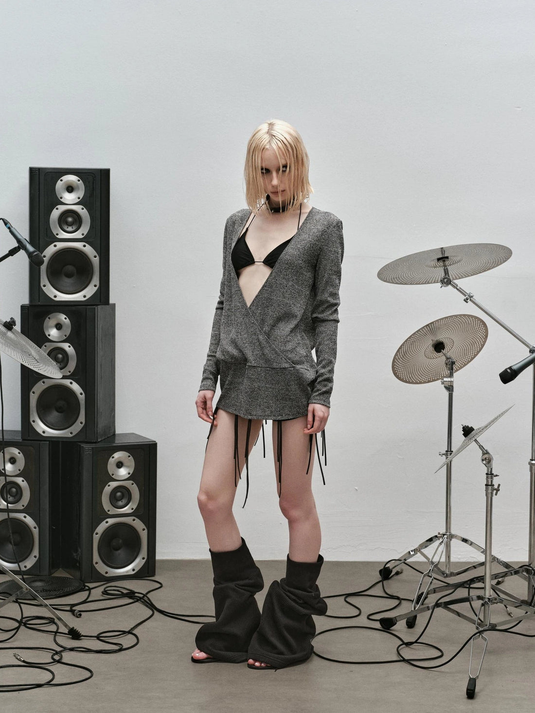 Outmode Rock N Roll Fringe V-neck Punk Dress