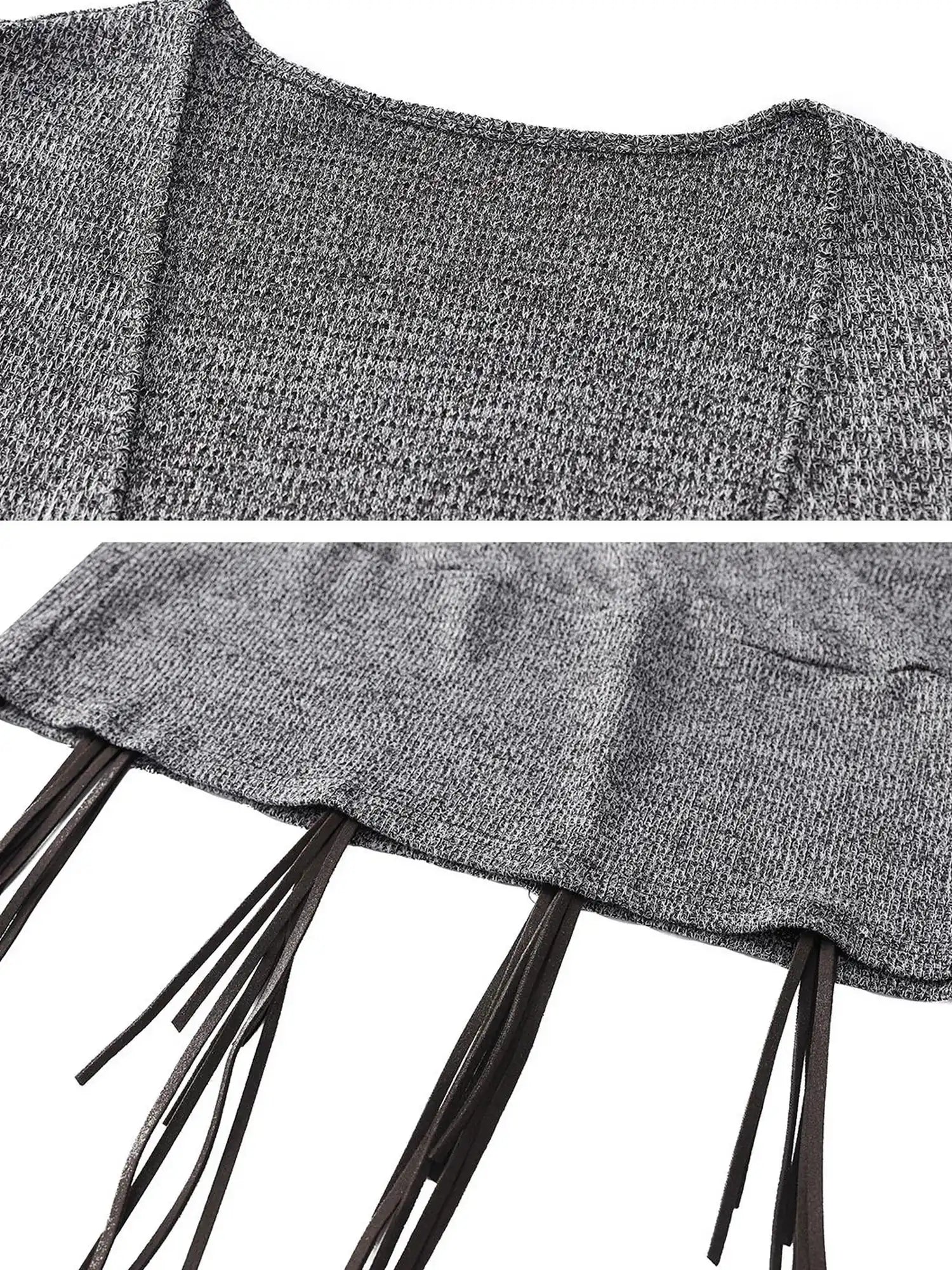 Outmode Rock N Roll Fringe V-neck Punk Dress