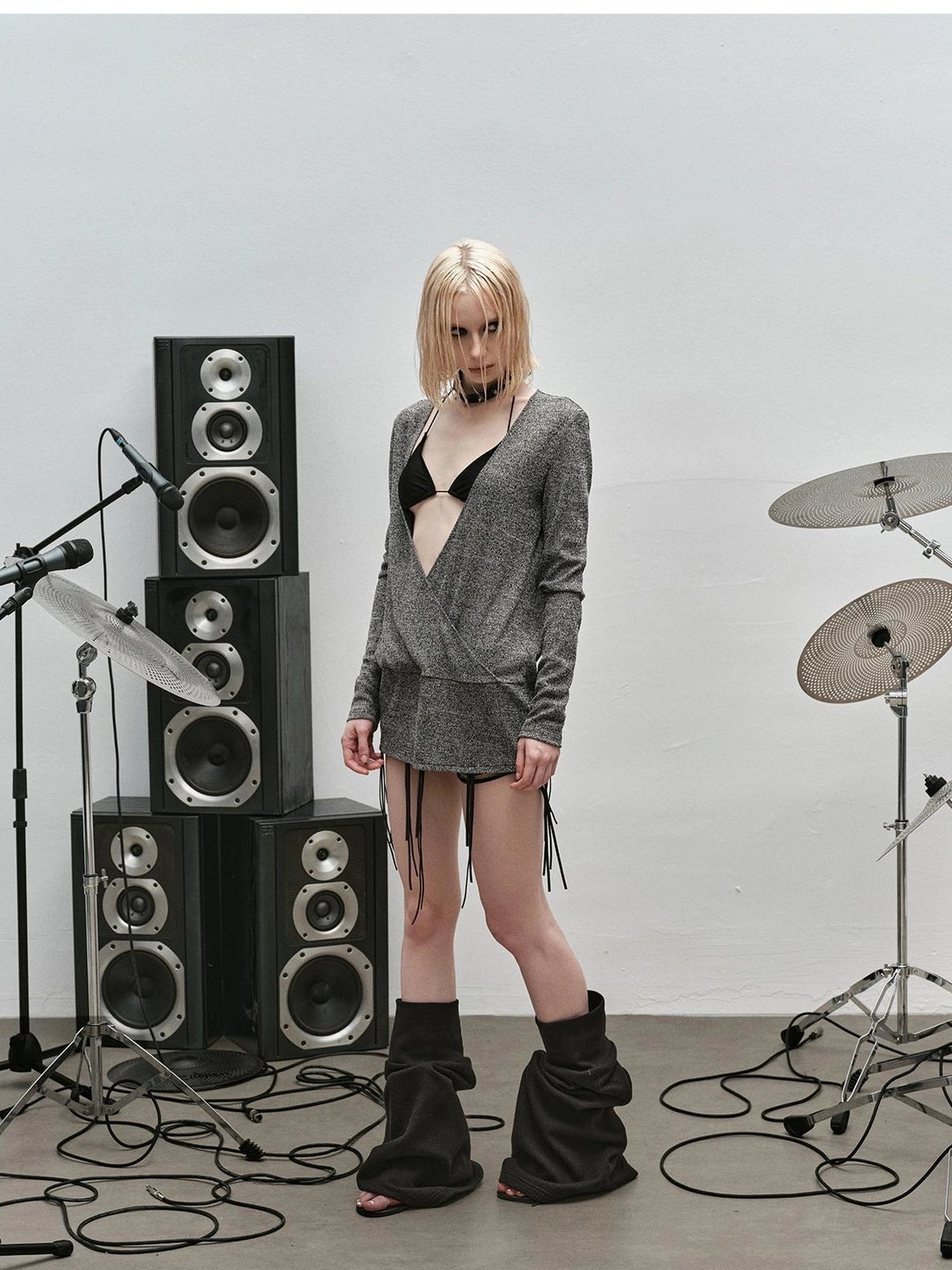 Outmode Rock N Roll Fringe V-neck Punk Dress