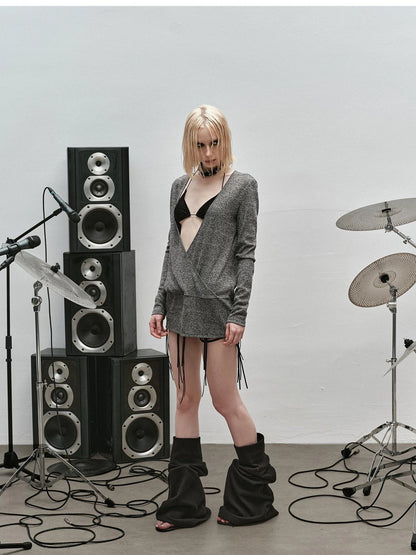 Outmode Rock N Roll Fringe V-neck Punk Dress