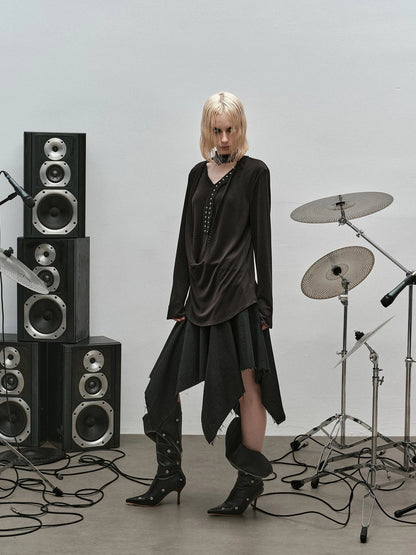 Outmode Rock N Roll Lace Trim Layered Top