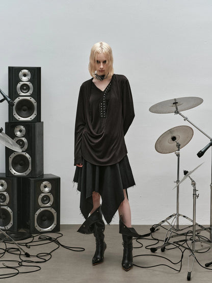 Outmode Rock N Roll Lace Trim Layered Top