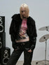Outmode Rock N Roll Pu Patch Recyclable Cropped Fur Coat