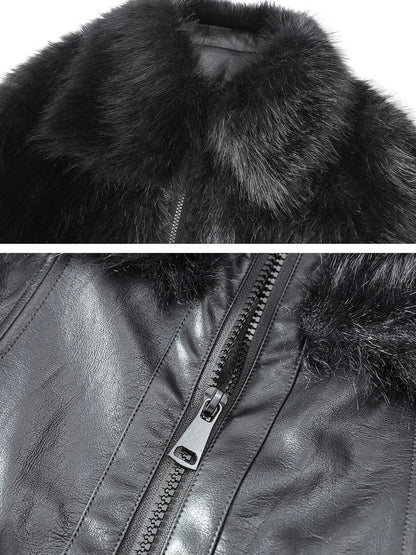 Outmode Rock N Roll Pu Patch Recyclable Cropped Fur Coat
