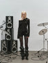 Outmode Rock N Roll Sequined Open Neck Shirt