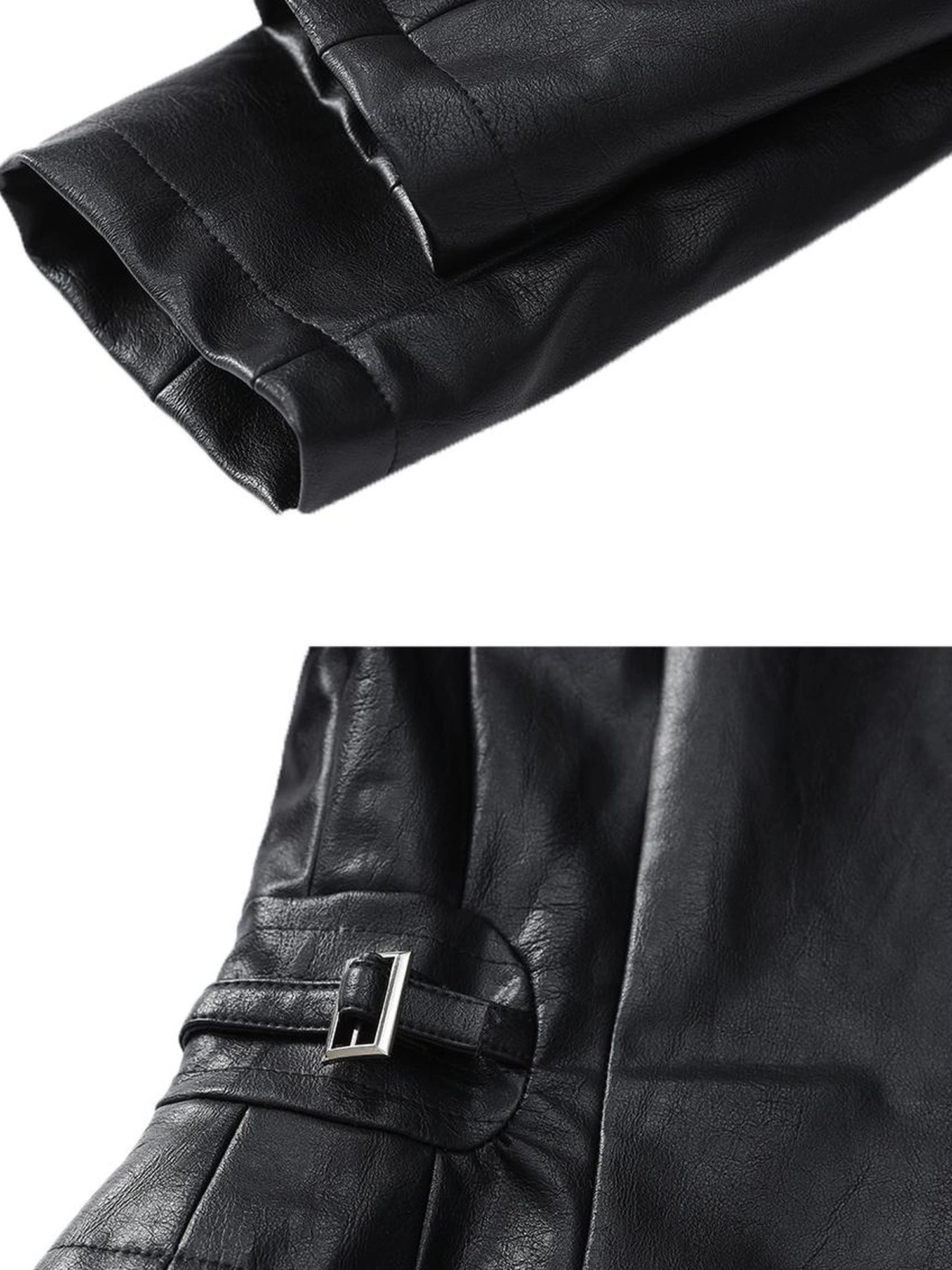 Outmode Rock N Roll Slim Fit Vegan Leather Biker Jacket
