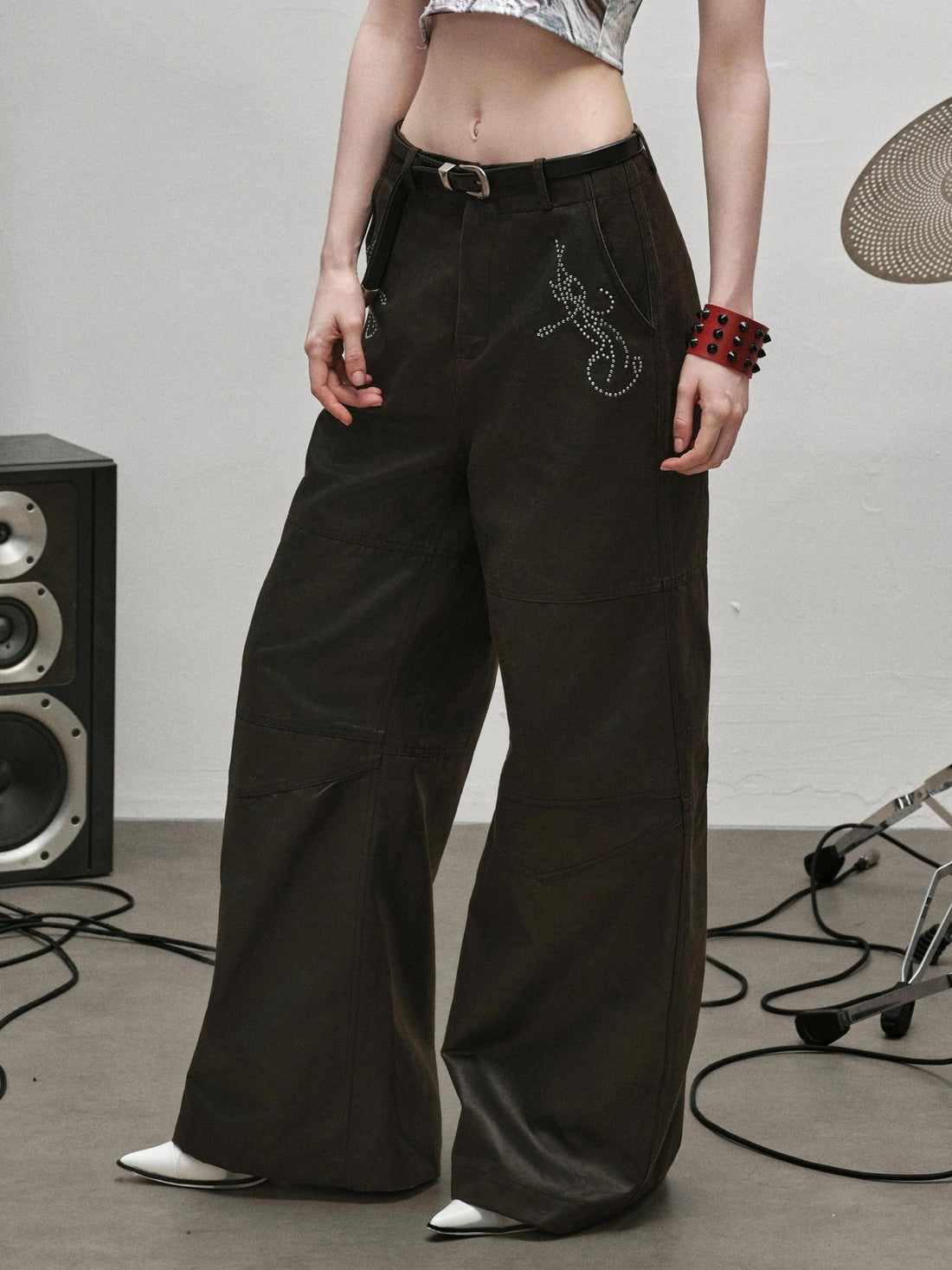 Outmode Rock N Roll Tribal Embroidered Wide Leg Pants