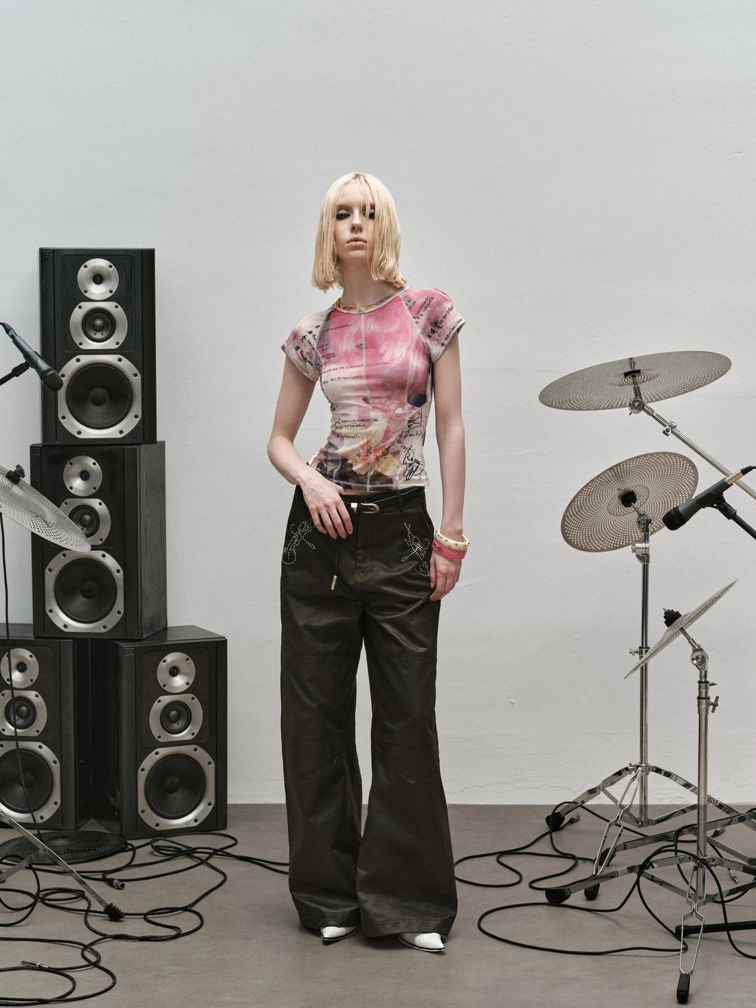 Outmode Rock N Roll Tribal Embroidered Wide Leg Pants