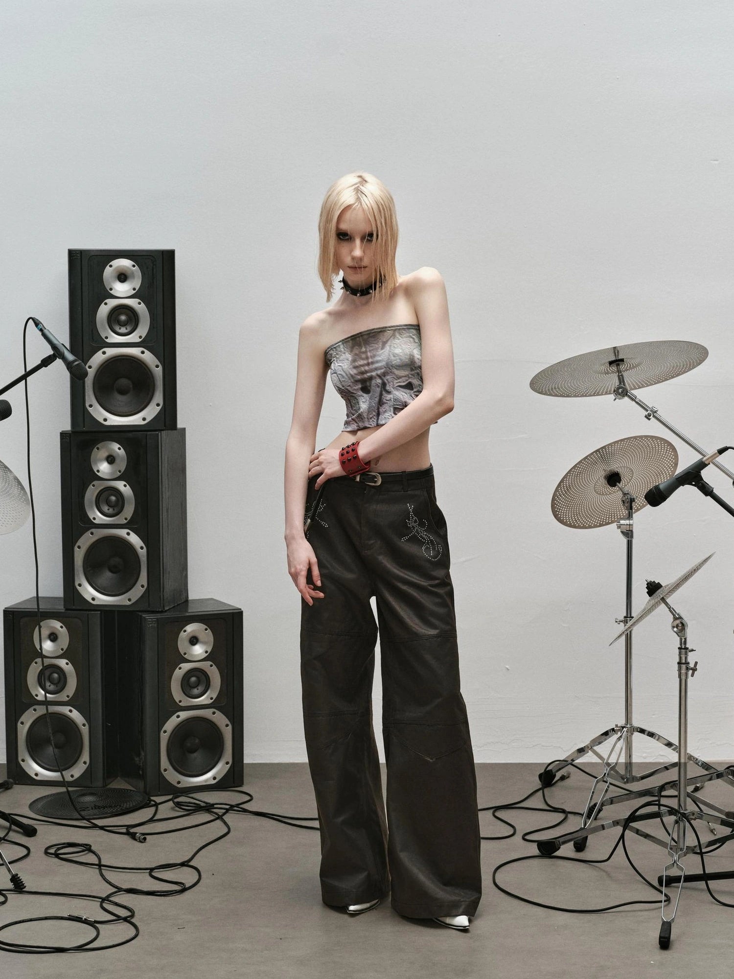 Outmode Rock N Roll Tribal Embroidered Wide Leg Pants