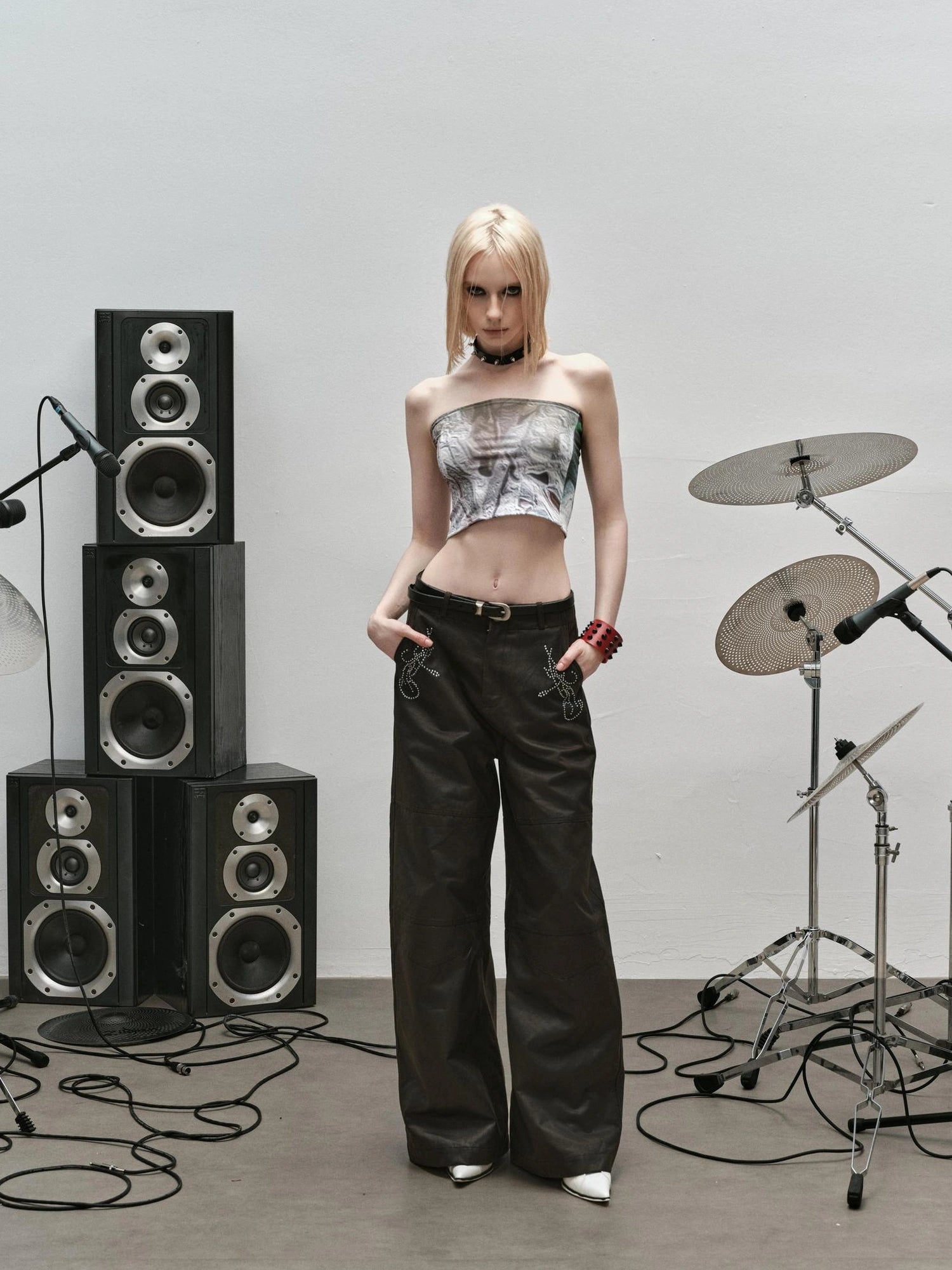 Outmode Rock N Roll Tribal Embroidered Wide Leg Pants