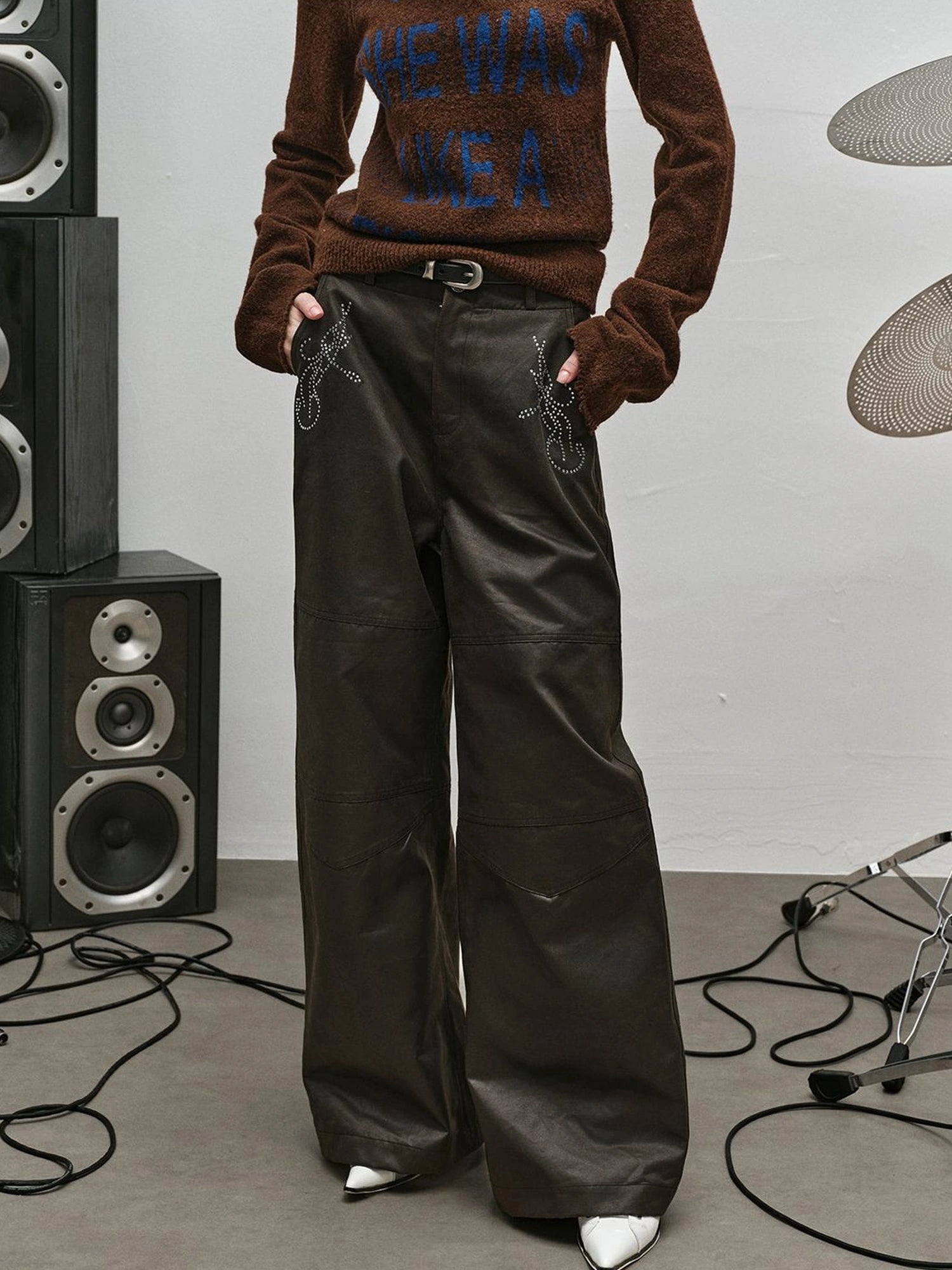 Outmode Rock N Roll Tribal Embroidered Wide Leg Pants