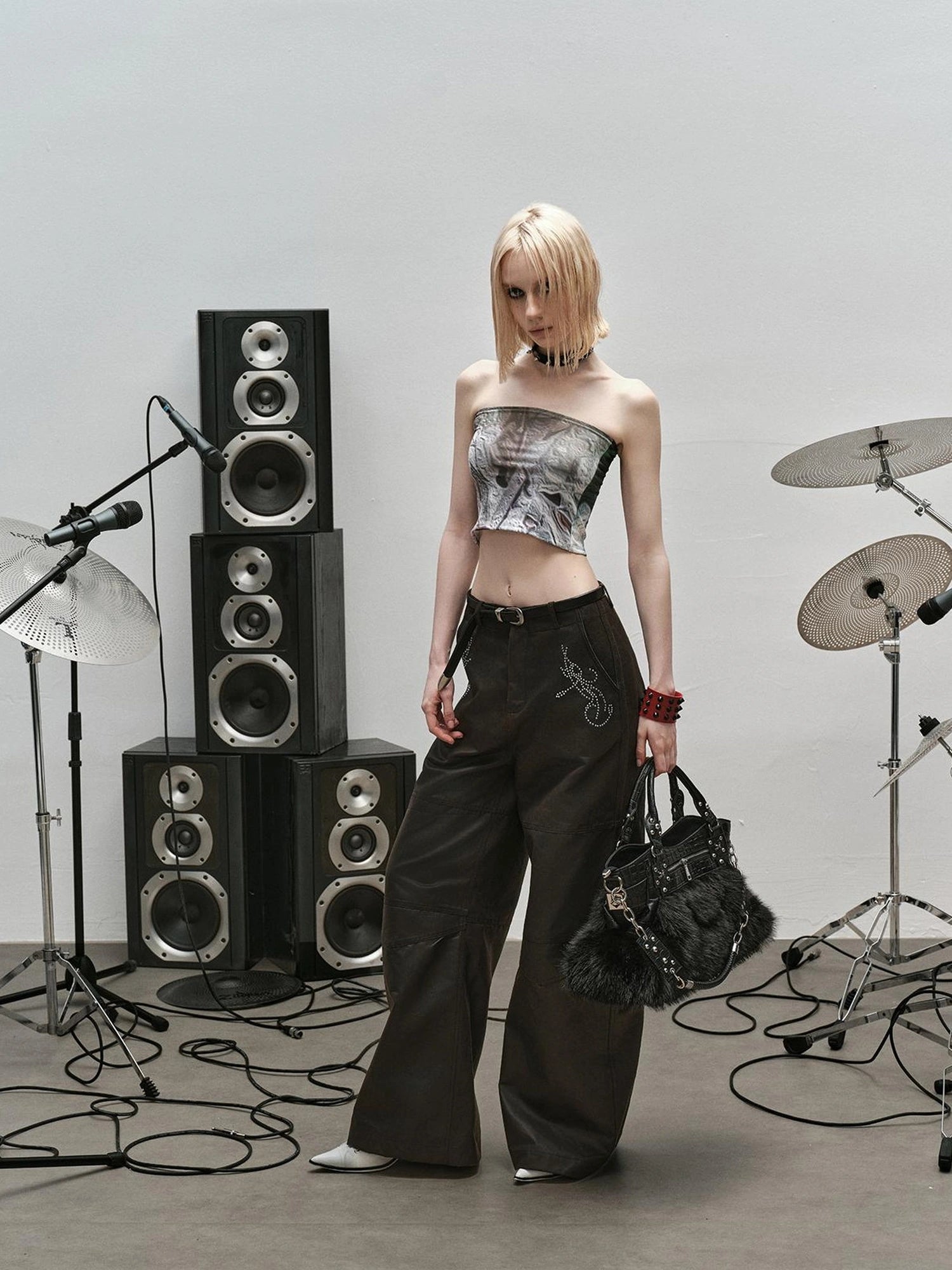 Outmode Rock N Roll Tribal Embroidered Wide Leg Pants
