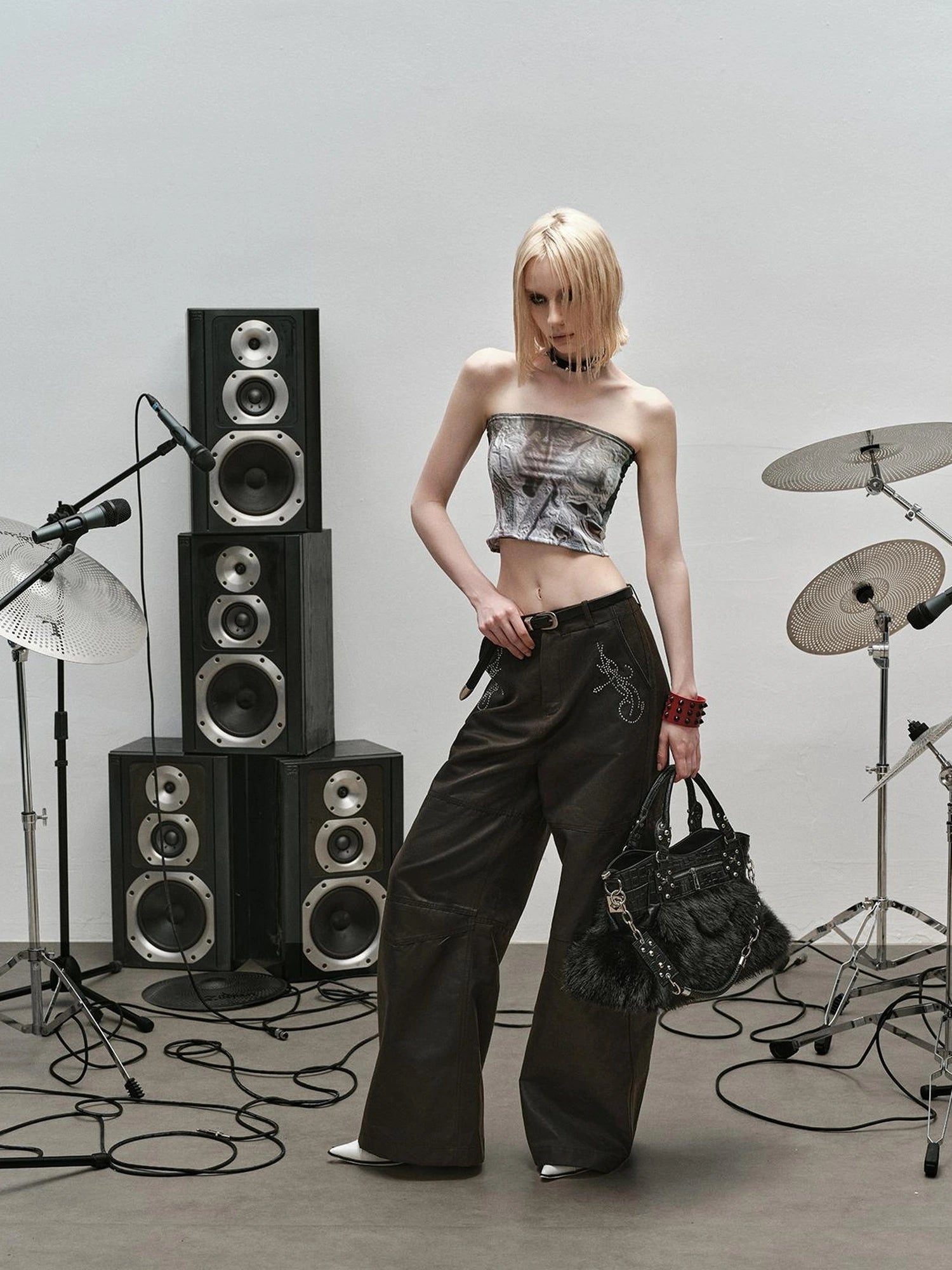 Outmode Rock N Roll Tribal Embroidered Wide Leg Pants
