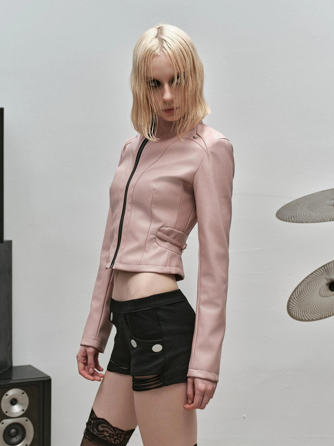 Outmode Rock N Roll Vegan Leather Biker Jacket