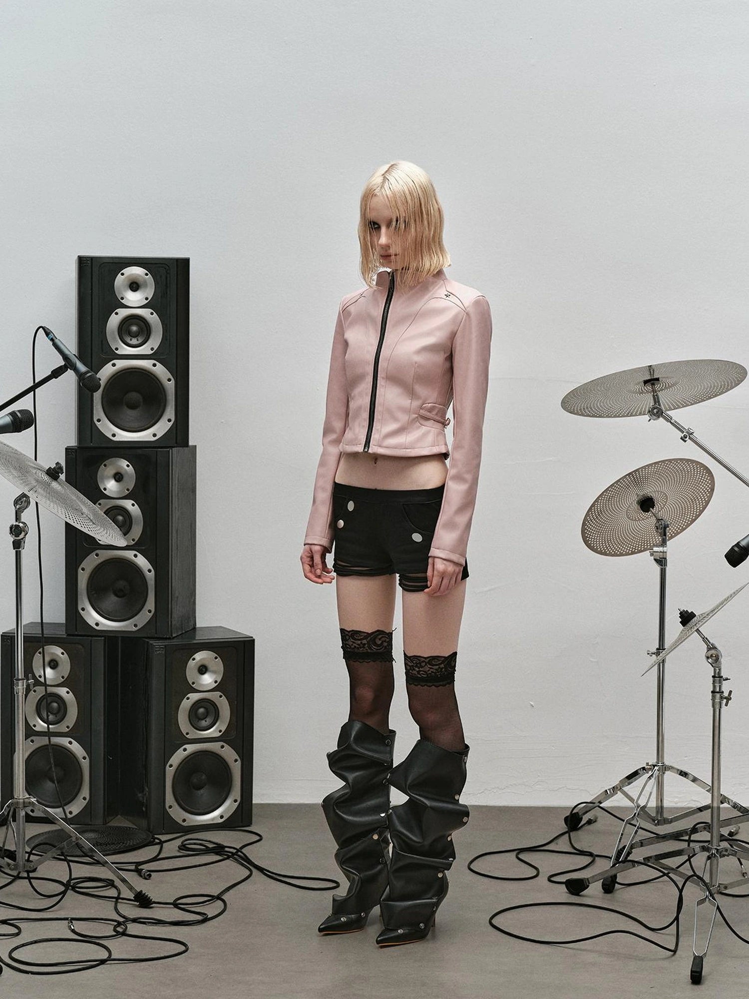 Outmode Rock N Roll Vegan Leather Biker Jacket