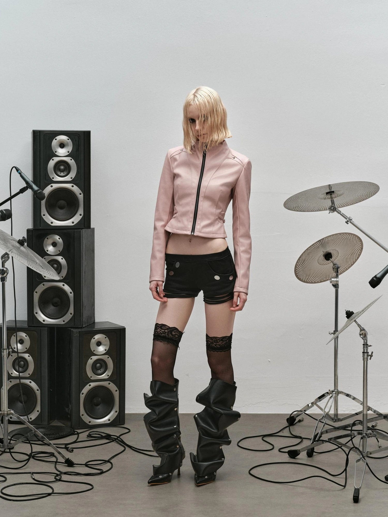 Outmode Rock N Roll Vegan Leather Biker Jacket