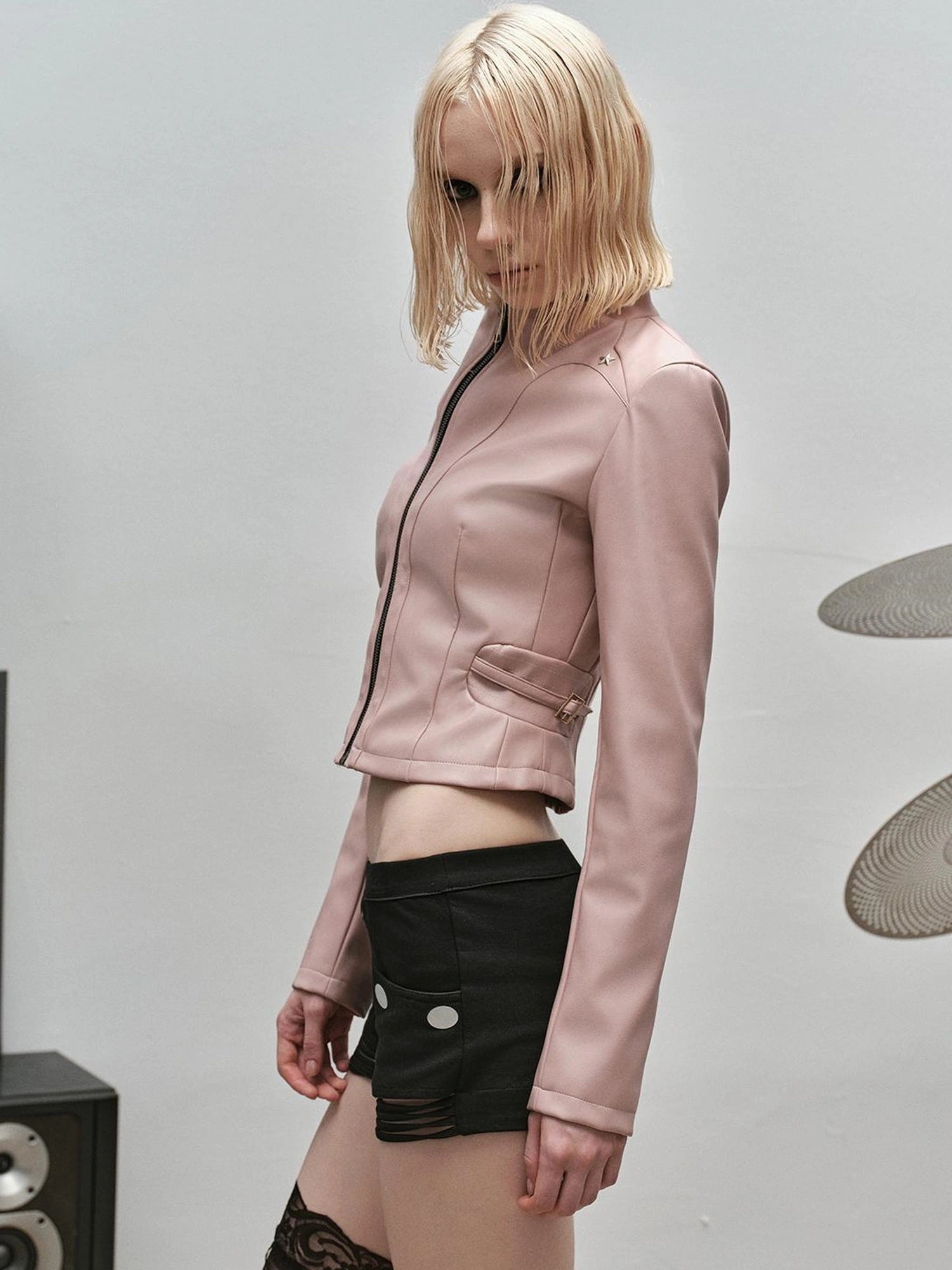 Outmode Rock N Roll Vegan Leather Biker Jacket