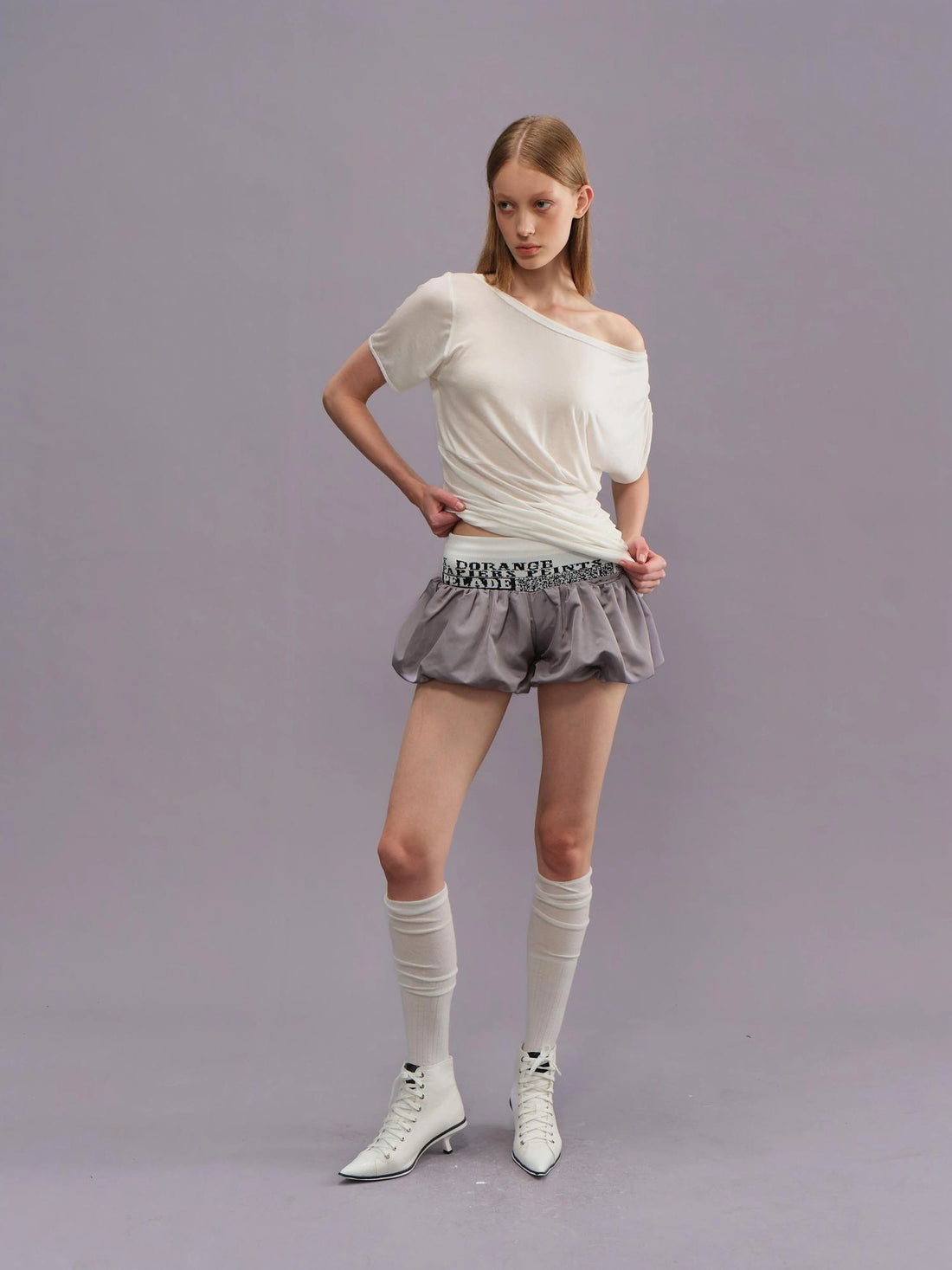 Outmode Silver Jacquard Bloomer Shorts