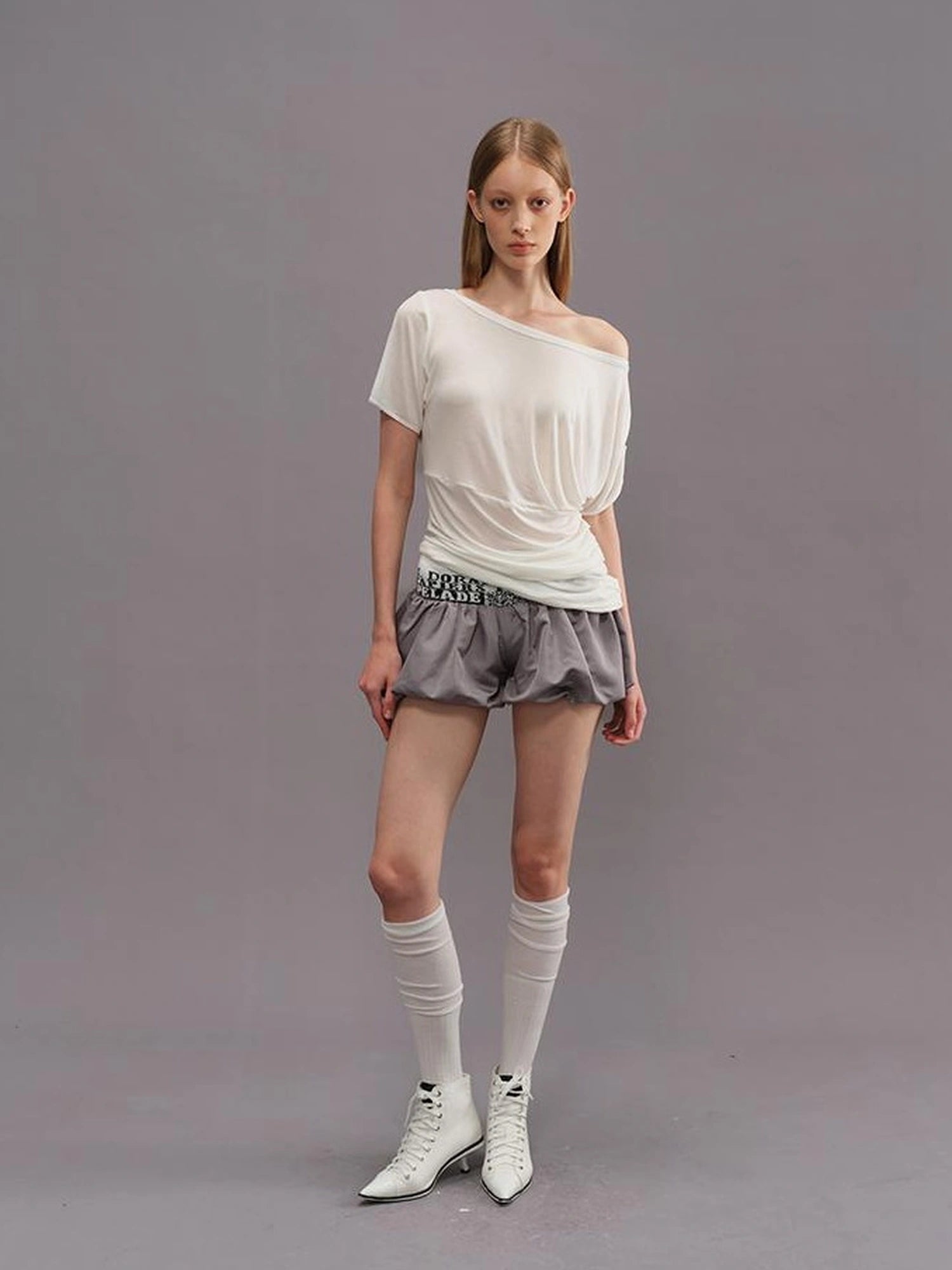 Outmode Silver Jacquard Bloomer Shorts