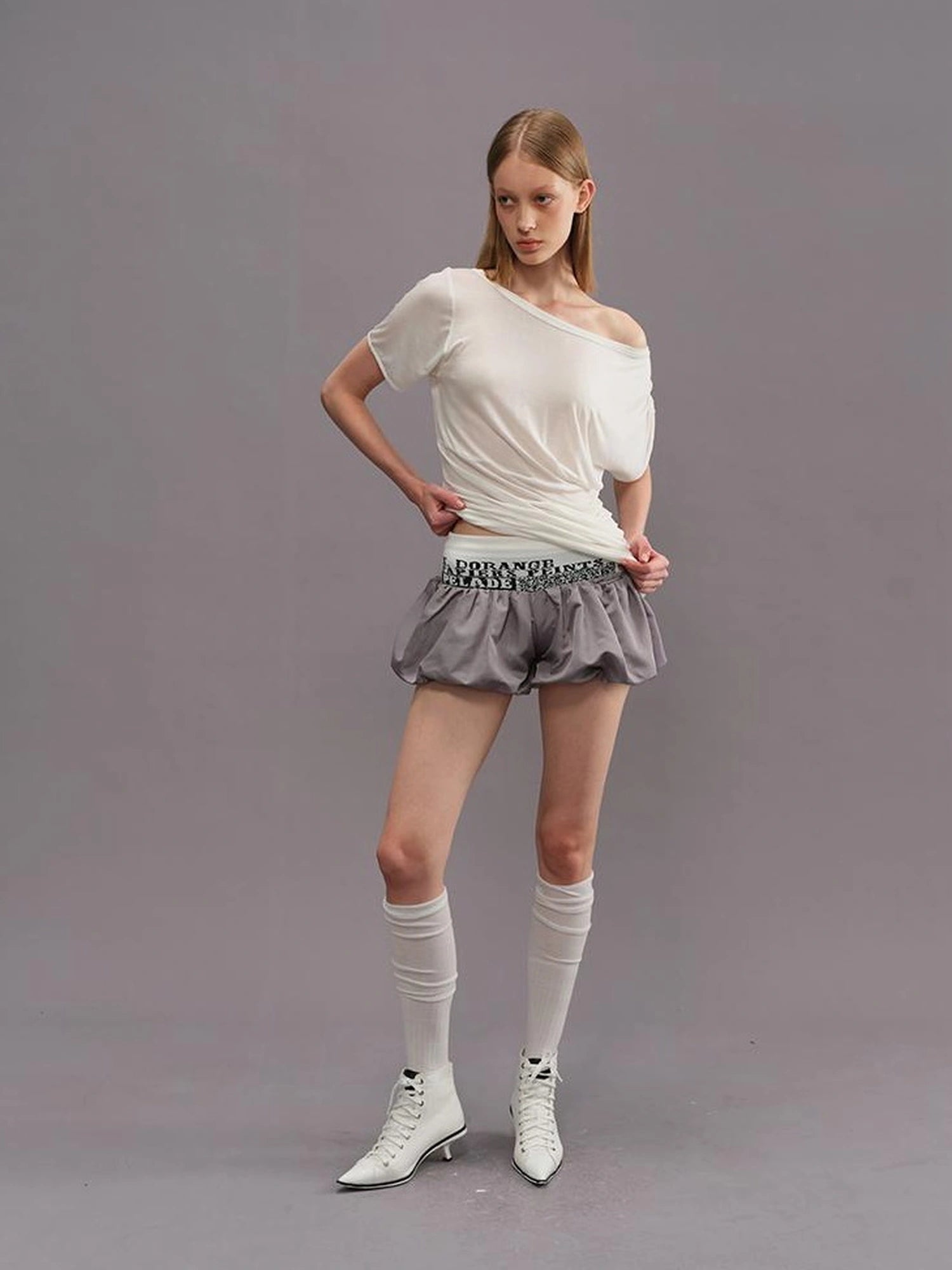 Outmode Silver Jacquard Bloomer Shorts