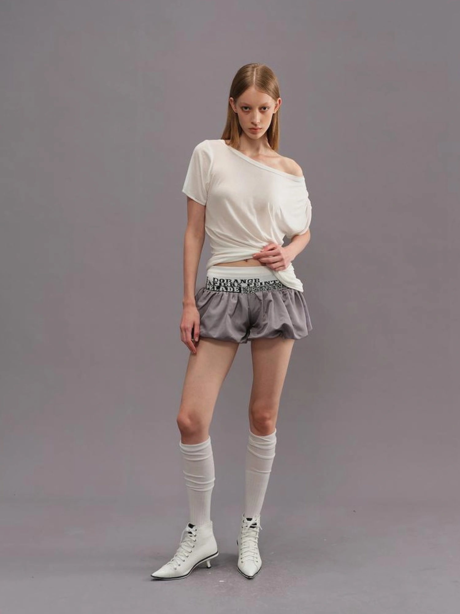 Outmode Silver Jacquard Bloomer Shorts