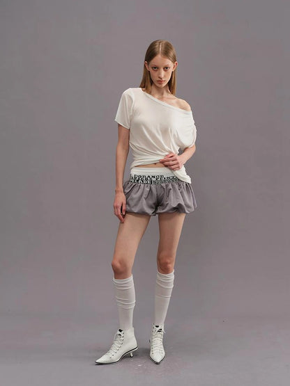 Outmode Silver Jacquard Bloomer Shorts