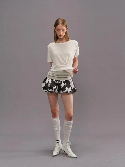 Outmode Slimming Floral Print Palazzo Shorts