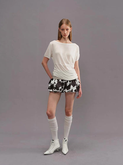 Outmode Slimming Floral Print Palazzo Shorts