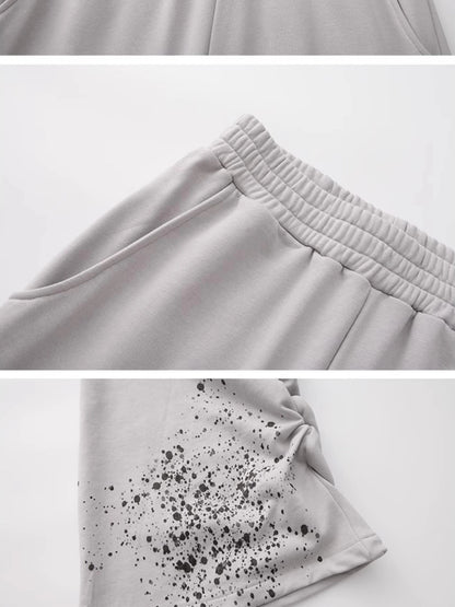 Outmode Someone Overboard Splatter Print Low Cropped Joggers