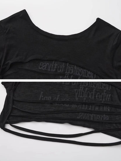 Outmode Soul &amp; Shadow Fitted Cropped V-neck T-shirt