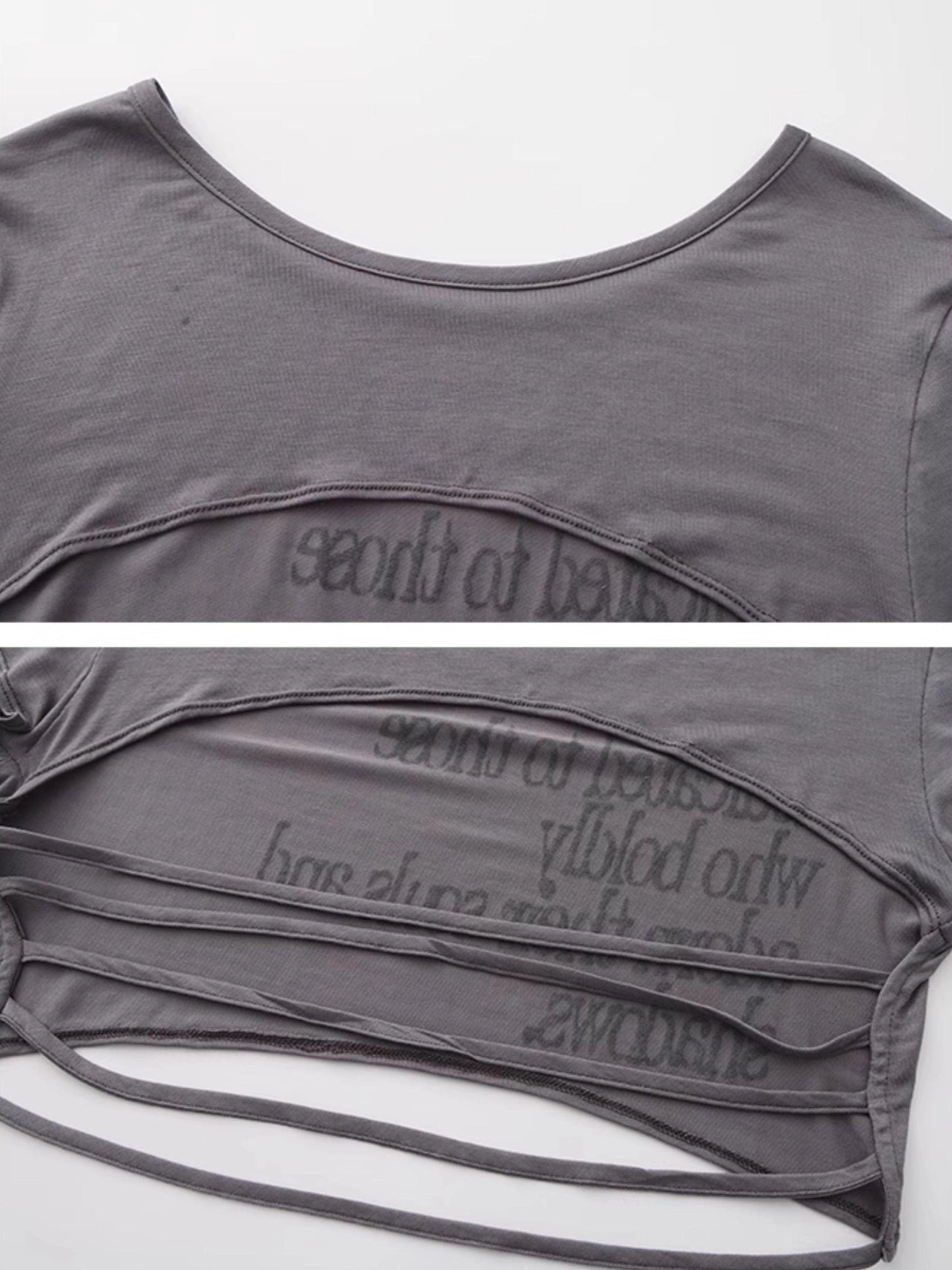 Outmode Soul &amp; Shadow Fitted Cropped V-neck T-shirt