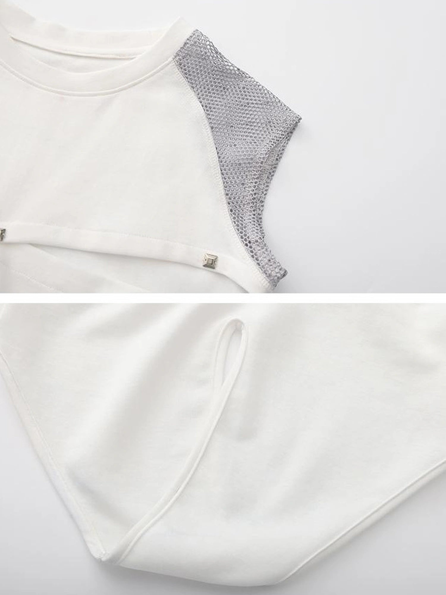 Outmode Spliced Cut Out Backless Tank Top