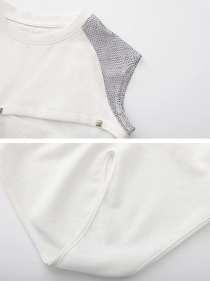 Outmode Spliced Cut Out Backless Tank Top