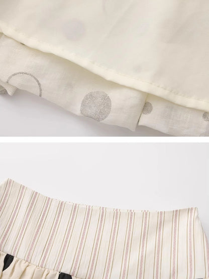 Outmode Twill Dot Cake Midi Skirt