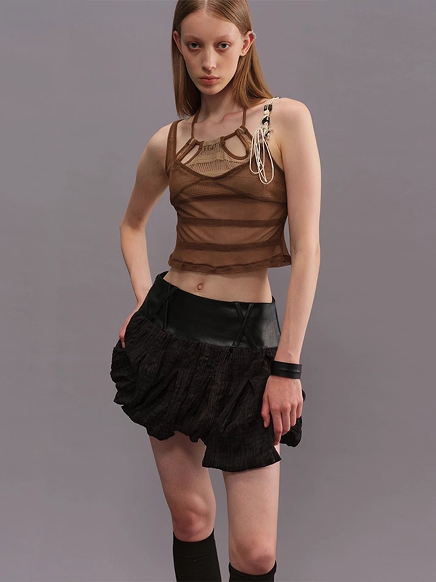 Outmode_Two_Piece_Irregular_Bikini_Top_with_Contrast_Texture_MISSTT